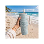 Micanda 40oz Insulated Water Bottle – Stainless Steel, Handle & Straw, Leak-Proof Travel Mug