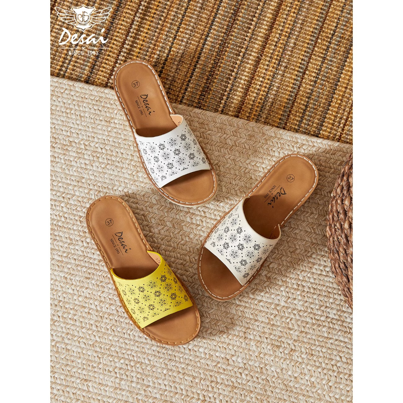 Women’s Floral Print Flat Sandals – Lightweight Breathable Summer Shoes