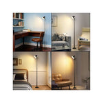 144.78cm Modern LED Floor Lamp - Black, Dimmable Standing Reading Lamp, 3000K-6500K Adjustable Color Temperature, Touch Switch, Adjustable Brightness & Height, USB Powered, Stylish Floor Light for Bedroom & Living Room