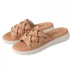 Women’s Braided Basketweave Platform Slides – Open-Toe Wedge Sandals with Cushioned Insole