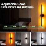 2pcs Rechargeable Wall Lamps - Black, 50cm LED Wireless Wall Sconces, Dimmable Light with Rechargeable Battery, Crystal Design, USB Powered, Modern Wall Lighting for Bedroom, Living Room & Hallway