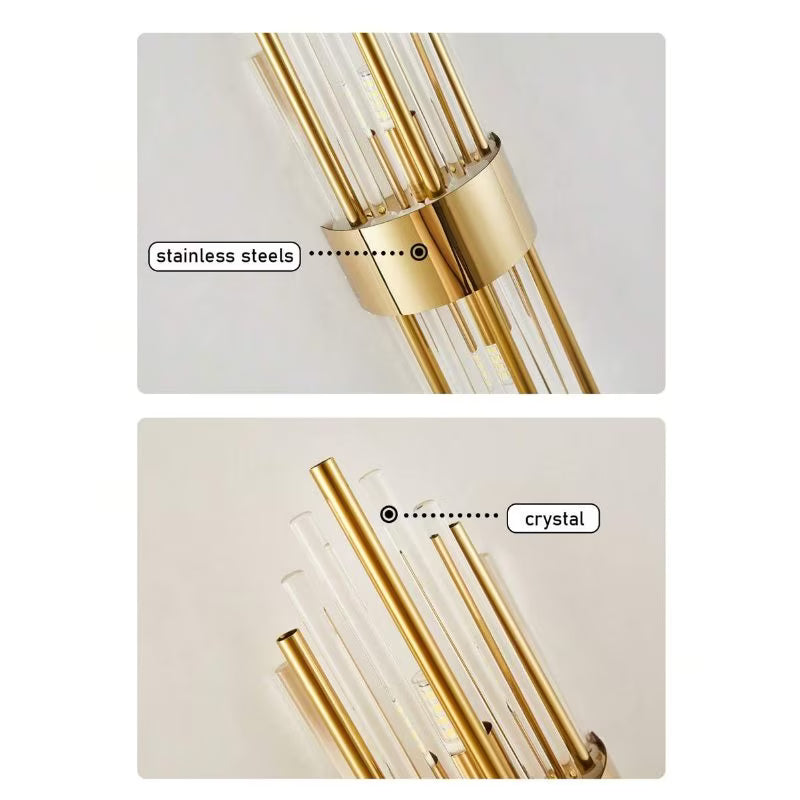 Modern Luxury Gold-Plated Wall Light - Stainless Steel Base, Black & Gold Finish, 1pc/2pcs Decorative Wall Lamp, Modern Sconce for Living Room, Bedroom, Corridor, Cafe & Office