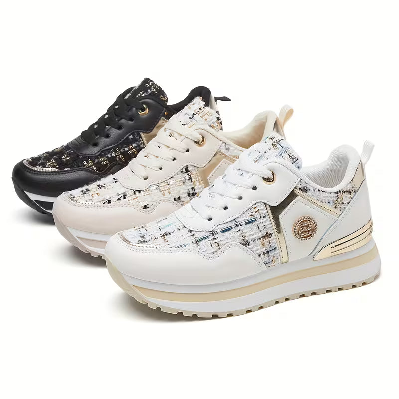 Women's Casual Running Sneakers – Raised Sole, Comfortable Spring Footwear