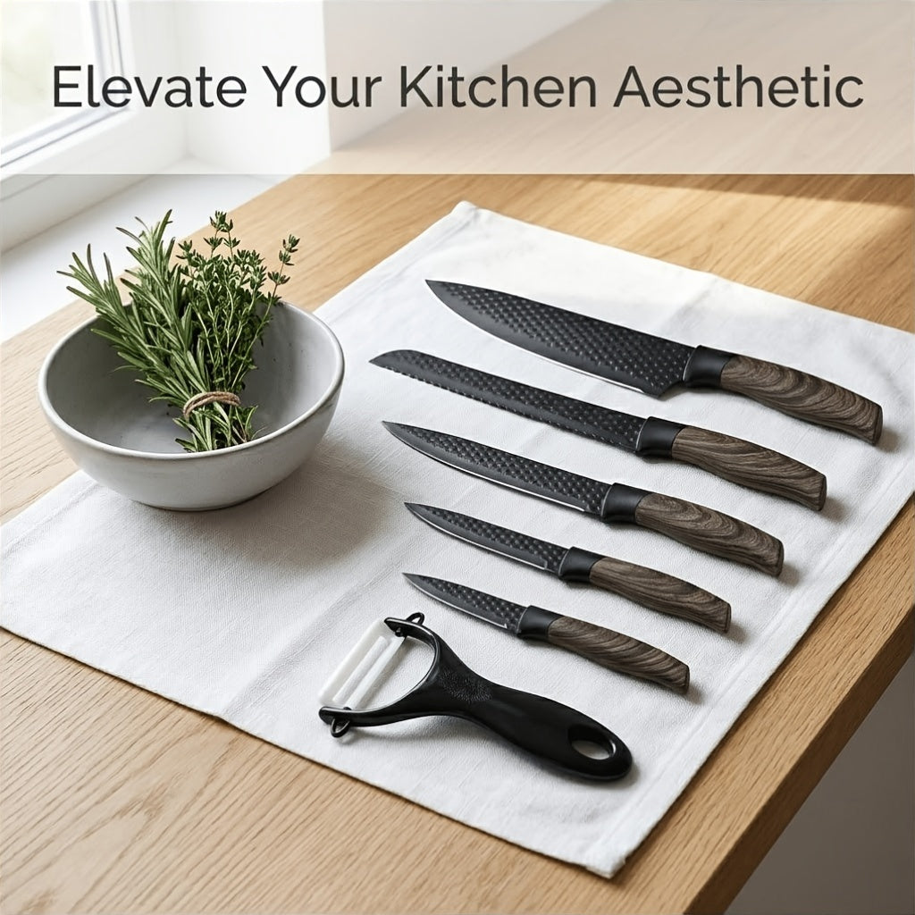 6-Piece Kitchen Knife Set – Sharp Chef Knives with Ergonomic Handles & Gift Box