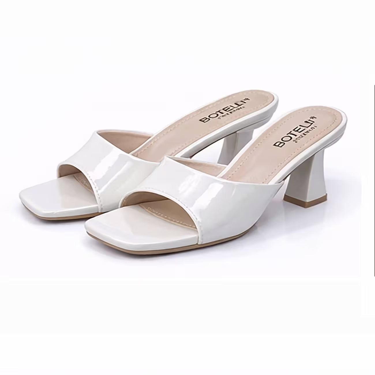 Chic Patent Mules – Square Toe, Block Heel, Slip-On Design