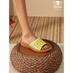 Women’s Floral Print Flat Sandals – Lightweight Breathable Summer Shoes