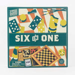 6-in-1 Wooden Toy Set - Default Color Multi-Game Wooden Board Set, Classic Strategy & Family Games for Kids and Adults, Educational Tabletop Game Collection for Home & Travel