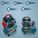 BONAI BN-HK116 10L Portable Air Compressor (Blue) – 1380W Oil-Free Silent Pump, 58L/min & 0.8MPa Pressure