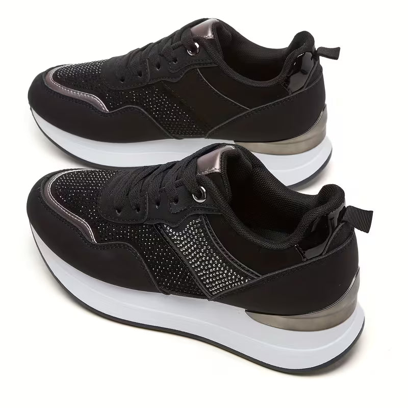 Trendy Women's Thick-Sole Sneakers – Breathable Athletic Shoes, Lightweight Casual Footwear
