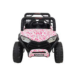 VLRA Super Sport Kids Electric Ride-On Jeep - Pink Off-Road Vehicle with Black Frame, Battery Powered 5-Speed Ride-On Car for Kids Ages 3-5, Outdoor Driving Toy
