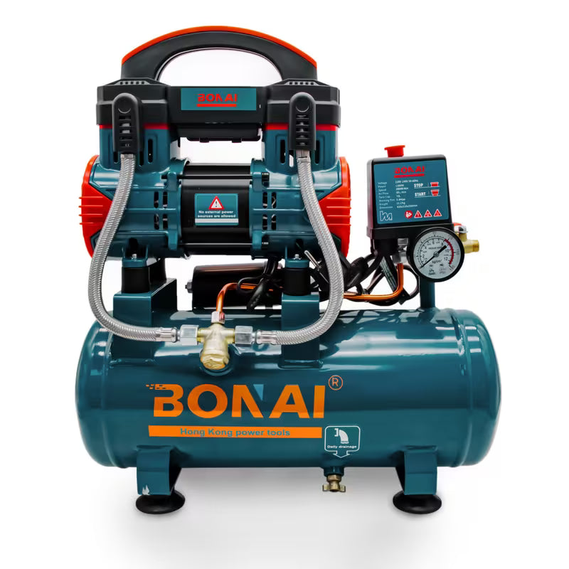 BONAI BN-HK116 10L Portable Air Compressor (Blue) – 1380W Oil-Free Silent Pump, 58L/min & 0.8MPa Pressure