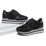 Women's Platform Sneakers – Thick Sole, Height-Increasing, Magic Tape Closure, Breathable