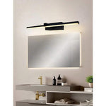 Rechargeable Mirror Wall Lights - Black, 2pcs 40cm Modern Wall Lamps with Remote Control, Wireless USB Powered LED Lighting, Luxury Home Decor for Bathroom, Living Room, Hallway, Dining Room & Cabinet