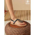Women’s Summer Square-Toe Flat Flip-Flops – Solid-Color Beach Sandals