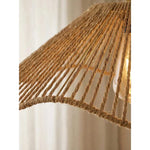 Retro Style Woven Paper Rope Shade Lamp - Yellow, Farmhouse Pendant Light, Rustic Decorative Hanging Lamp, Modern Rectangular Design for Restaurant, Tea Room, Office, Country House & Bar