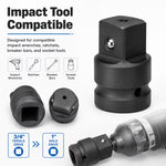 3/4-Inch Female to 1-Inch Male Impact Socket Adapter – Black, Chrome Molybdenum Steel Drive Converter for Impact Wrench & Breaker Bar