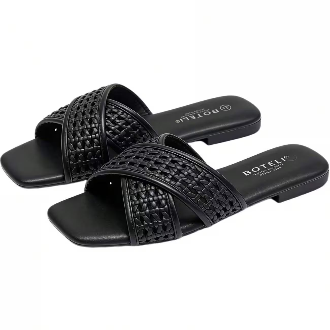 Women’s Crisscross Braided Square-Toe Sandals – Lightweight Summer Beach Shoes