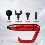 Portable Foldable Muscle Massage Gun – Red/Grey