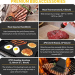 34-Piece Stainless Steel BBQ Grill Tool Set with Carry Bag & Heat-Resistant Gloves