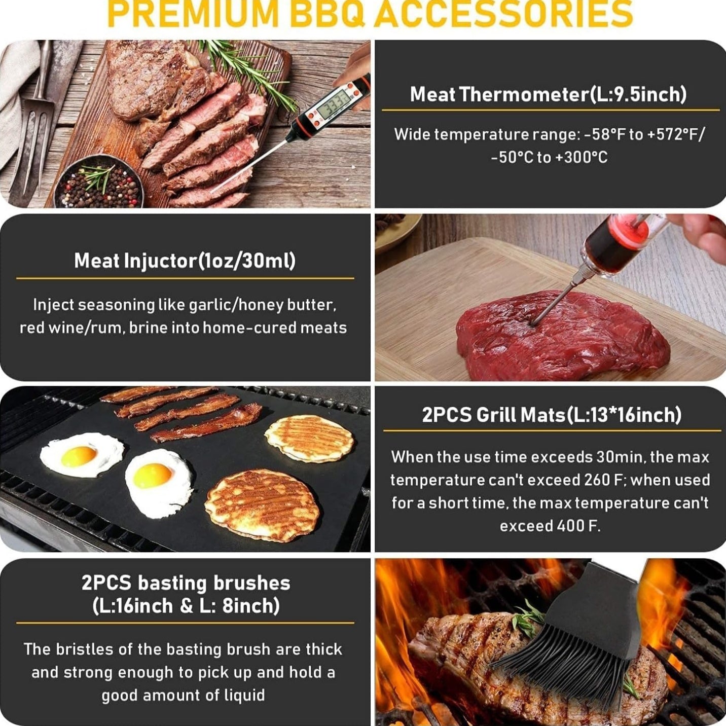 34-Piece Stainless Steel BBQ Grill Tool Set with Carry Bag & Heat-Resistant Gloves