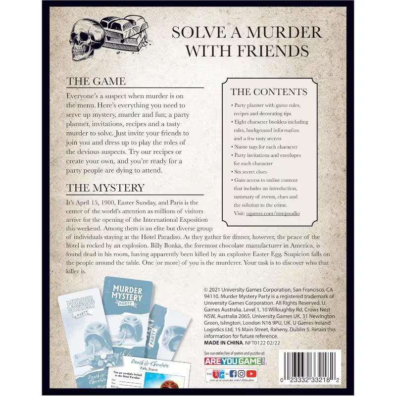 Murder Mystery Party Game - Multicolor Death by Chocolate Mystery Game, Interactive Detective Party Game for Friends & Family, Crime Solving & Clue Game, Fun Indoor Game Night Activity