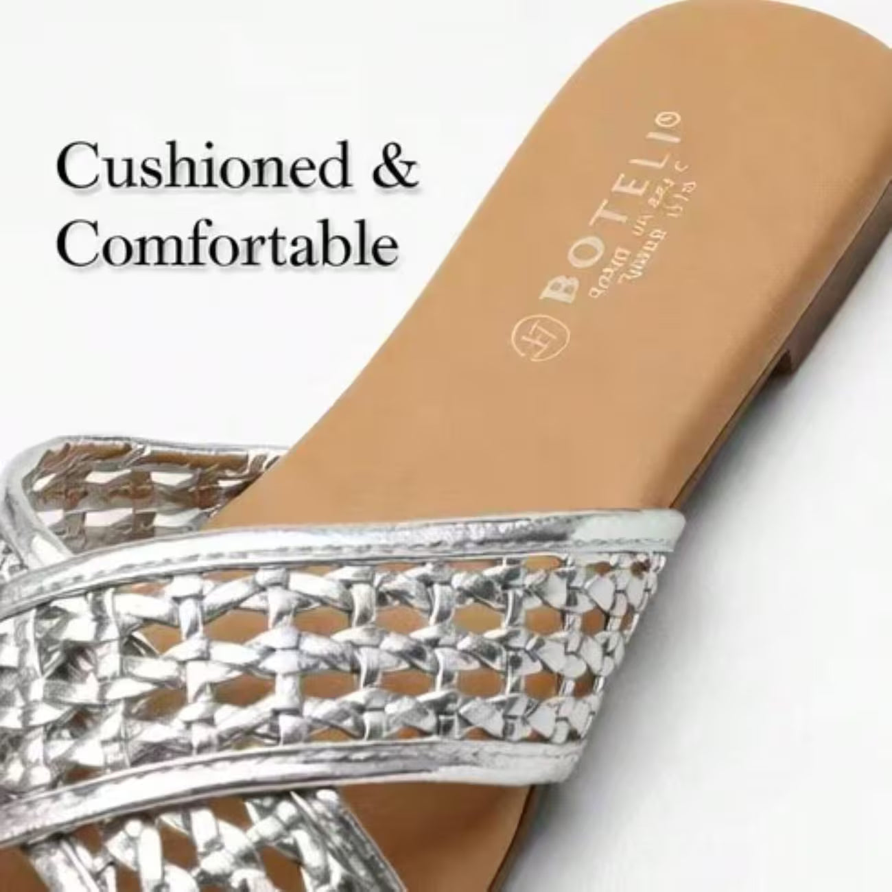 Women’s Crisscross Braided Square-Toe Sandals – Lightweight Summer Beach Shoes