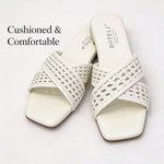 Women’s Crisscross Braided Square-Toe Sandals – Lightweight Summer Beach Shoes
