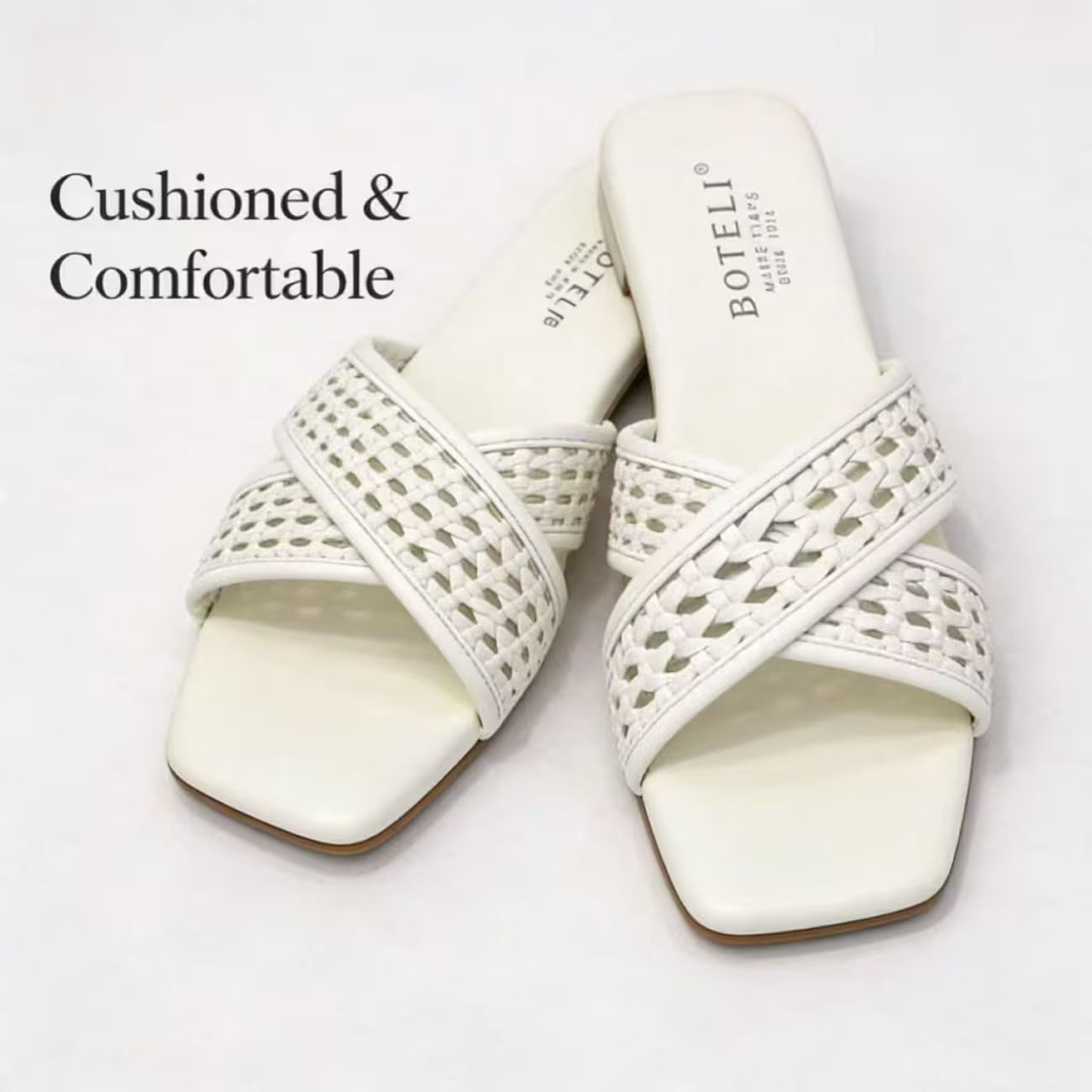 Women’s Crisscross Braided Square-Toe Sandals – Lightweight Summer Beach Shoes