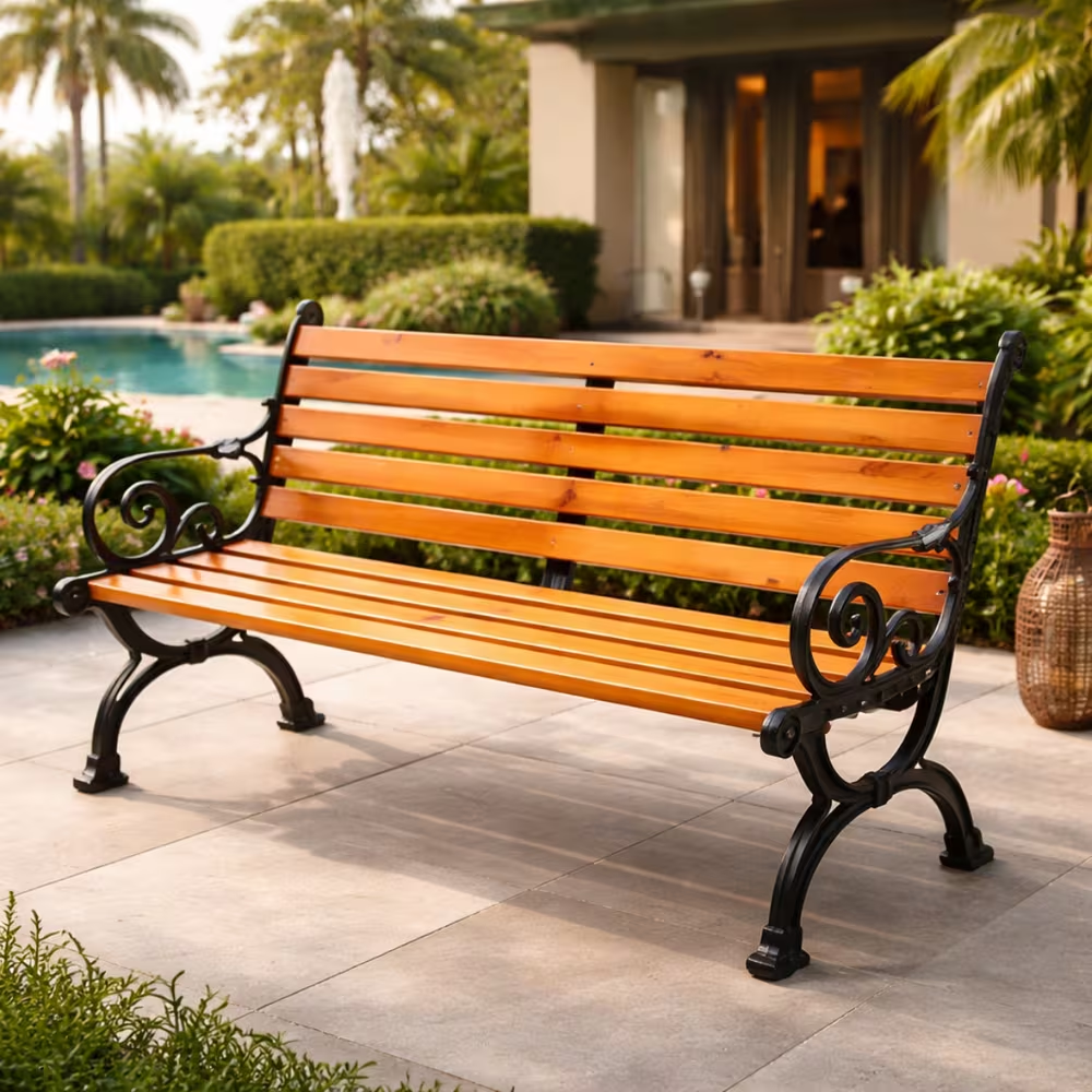 Weather-Resistant Wooden Outdoor Bench
