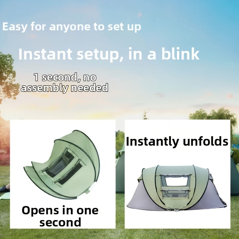 Fully Automatic Pop-Up Camping Tent – 3–4 Person Portable Sunshade Shelter