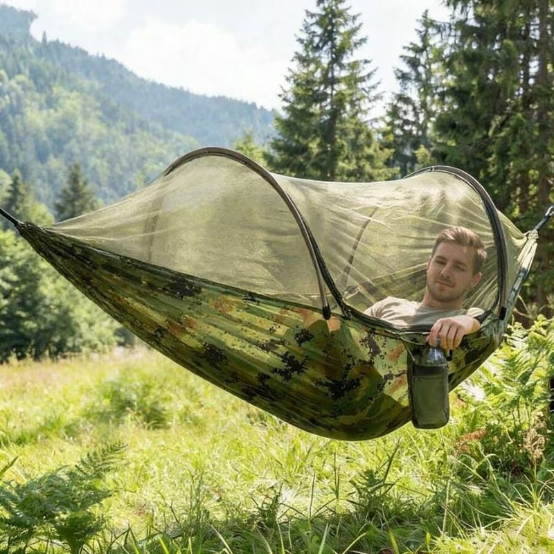 Quick-Release Hanging Mosquito Net – Nylon Outdoor Camping Net for Hammocks & Hanging Chairs
