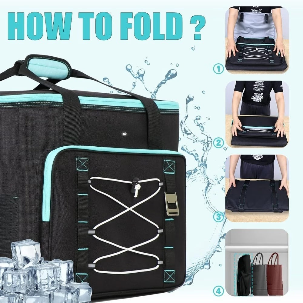 Large Reusable Insulated Cooler Bag – Portable Soft Cooler for Camping, Beach & Travel