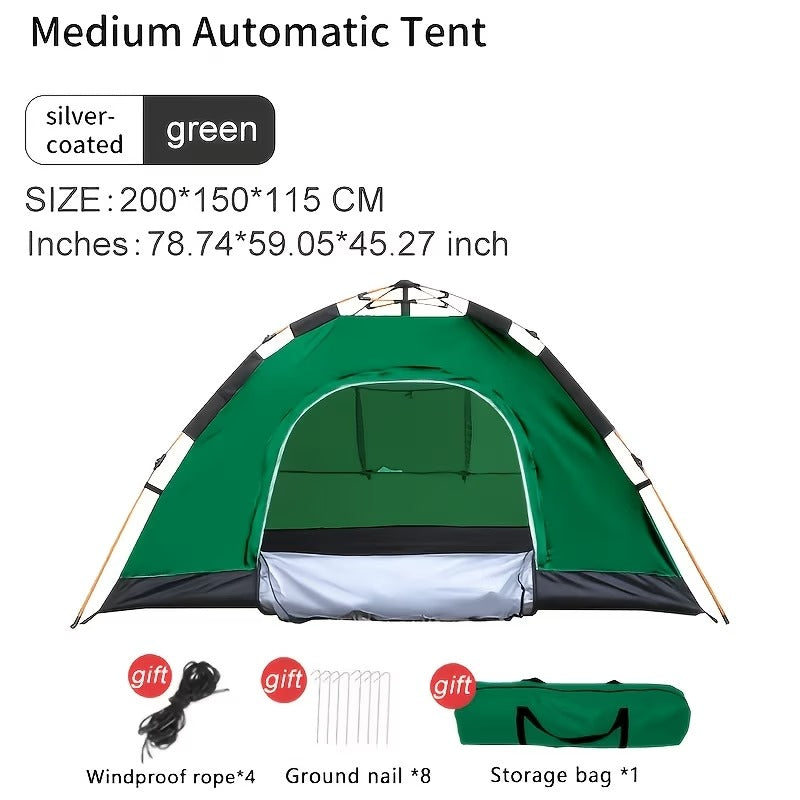 Automatic Quick-Open Camping Tent – Silver-Coated Sunshade for Outdoor & Picnic Use