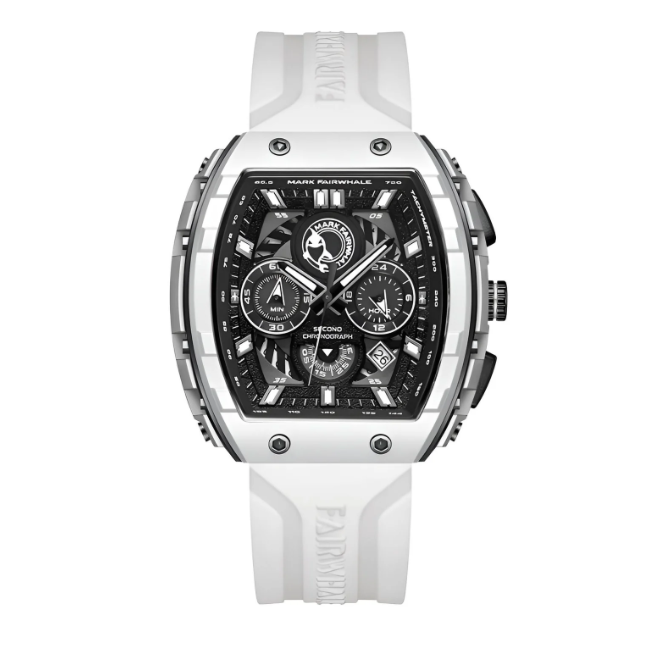 Men’s Premium Sport Chronograph – White Silicone Strap