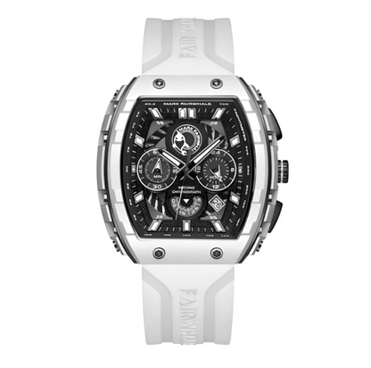 Men’s Premium Sport Chronograph – White Silicone Strap