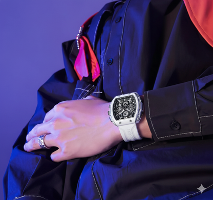 Men’s Premium Sport Chronograph – White Silicone Strap