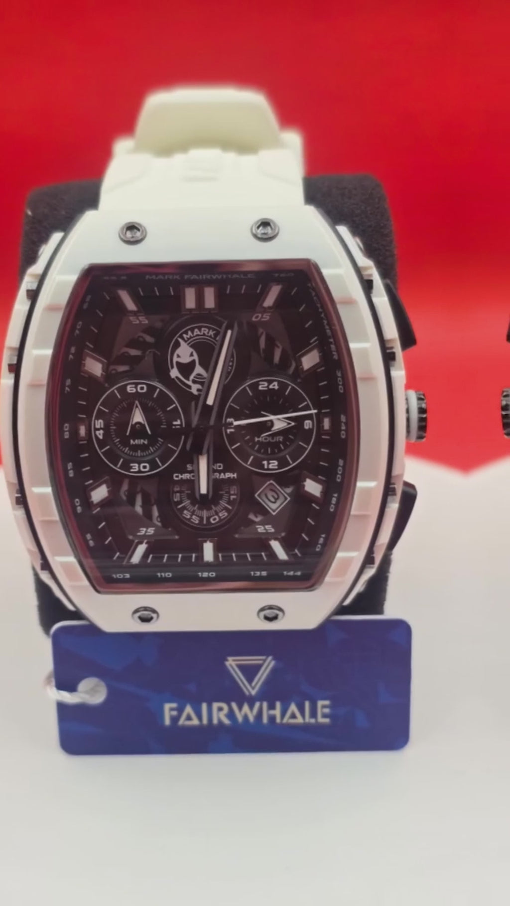 Men’s Premium Sport Chronograph – White Silicone Strap
