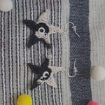 Black & White Handmade Crochet Star Earrings – Boho Yarn Statement Earrings for Women