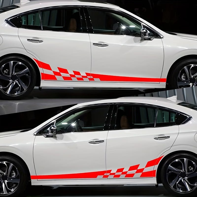 Glossy Checkered Flag Racing Car Decals
