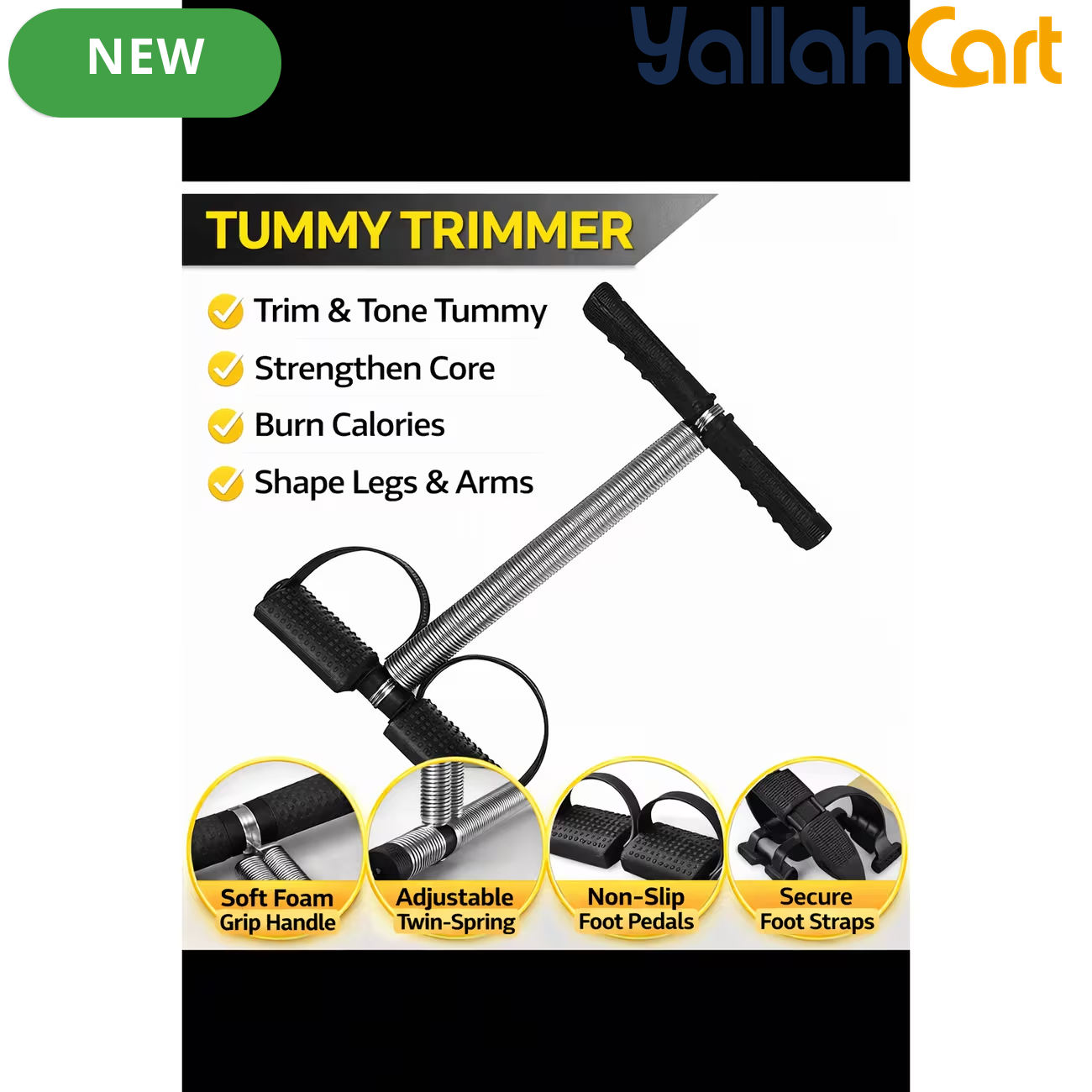 Portable Twin Spring Tummy Trimmer – Adjustable Resistance Fitness Exercise Trainer