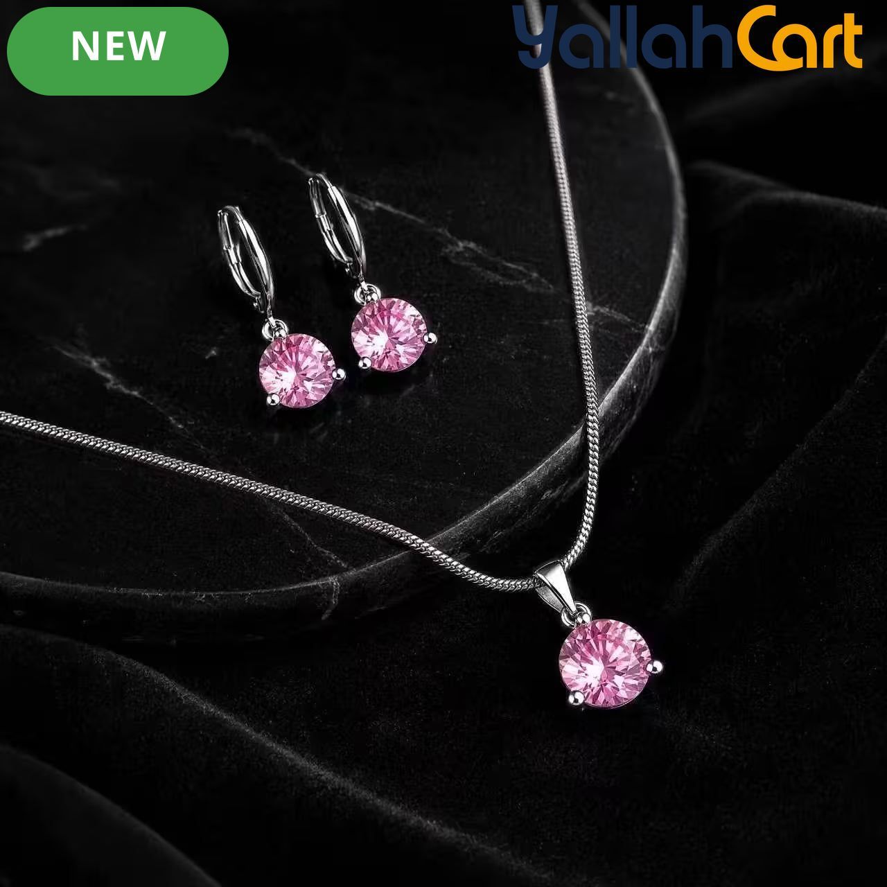 3-Piece Crystal Zirconia Jewelry Set for Women – Necklace, Earrings & Elegant Pendant