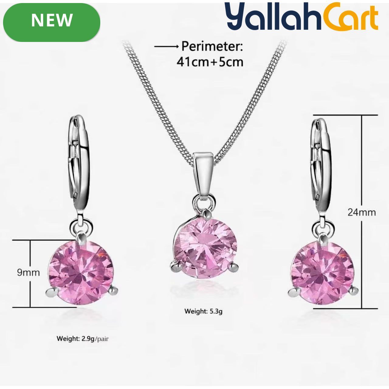 3-Piece Crystal Zirconia Jewelry Set for Women – Necklace, Earrings & Elegant Pendant
