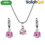 3-Piece Crystal Zirconia Jewelry Set for Women – Necklace, Earrings & Elegant Pendant