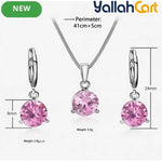 3-Piece Crystal Zirconia Jewelry Set for Women – Necklace, Earrings & Elegant Pendant