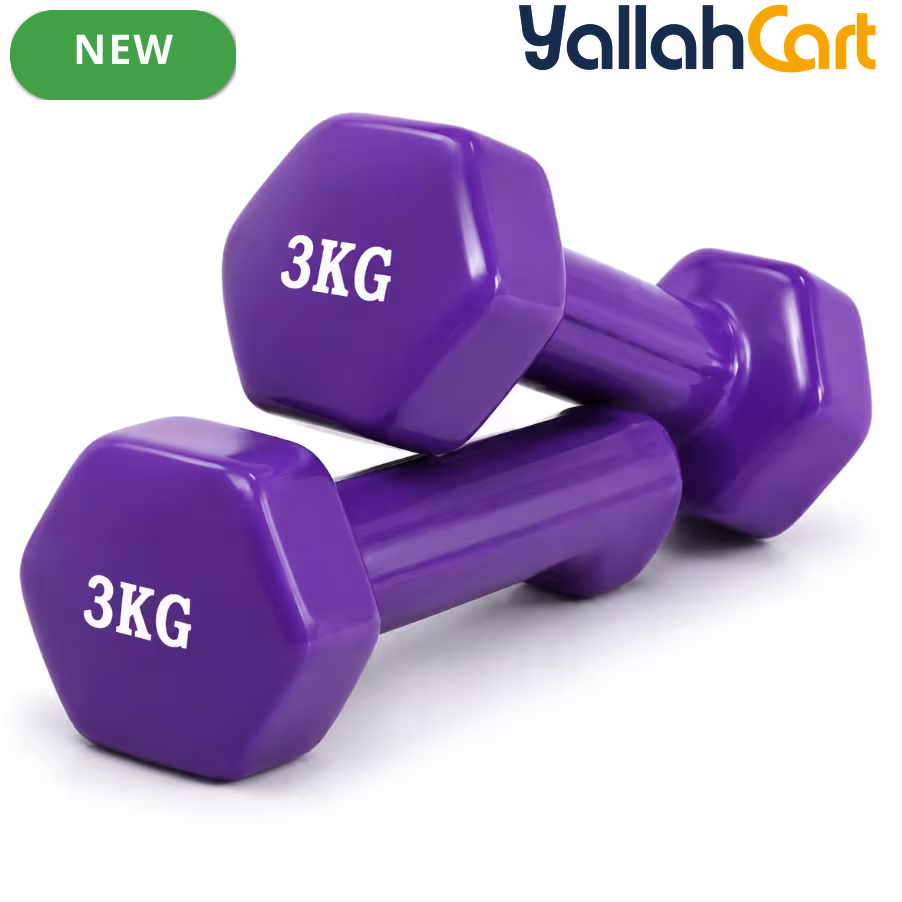Vinyl Dumbbell – Easy Grip Hand Weights for Home Workout & Strength Training