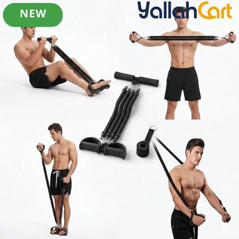 Multifunctional Full Body Resistance Band Exercise Set with Handles & Ankle Straps