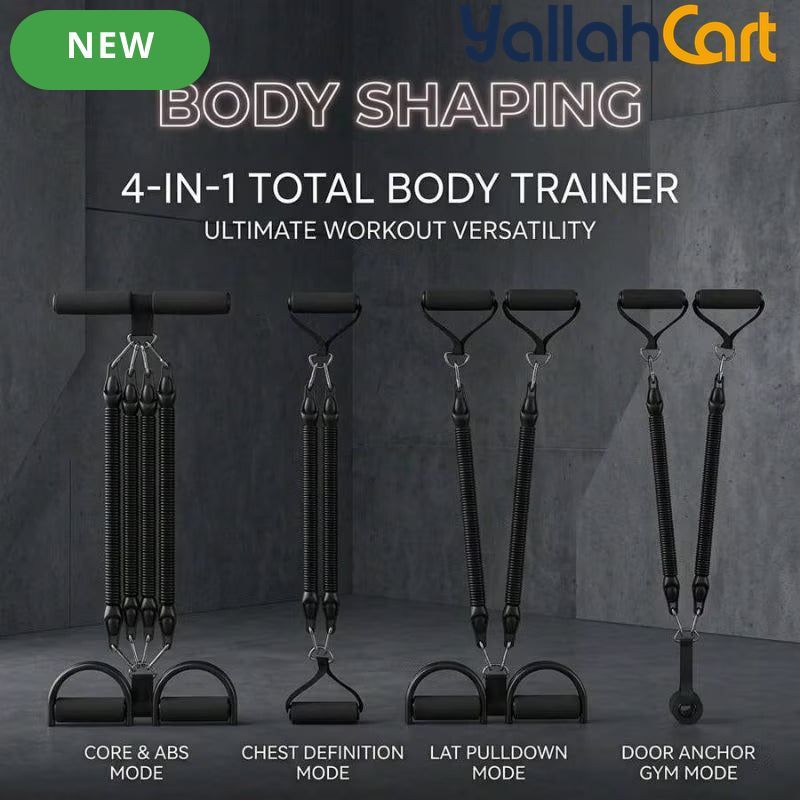 Multifunctional Full Body Resistance Band Exercise Set with Handles & Ankle Straps