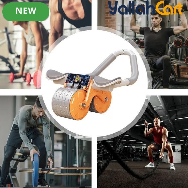 Automatic Rebound Ab Wheel with Elbow Support – Core & Full-Body Home Workout Equipment