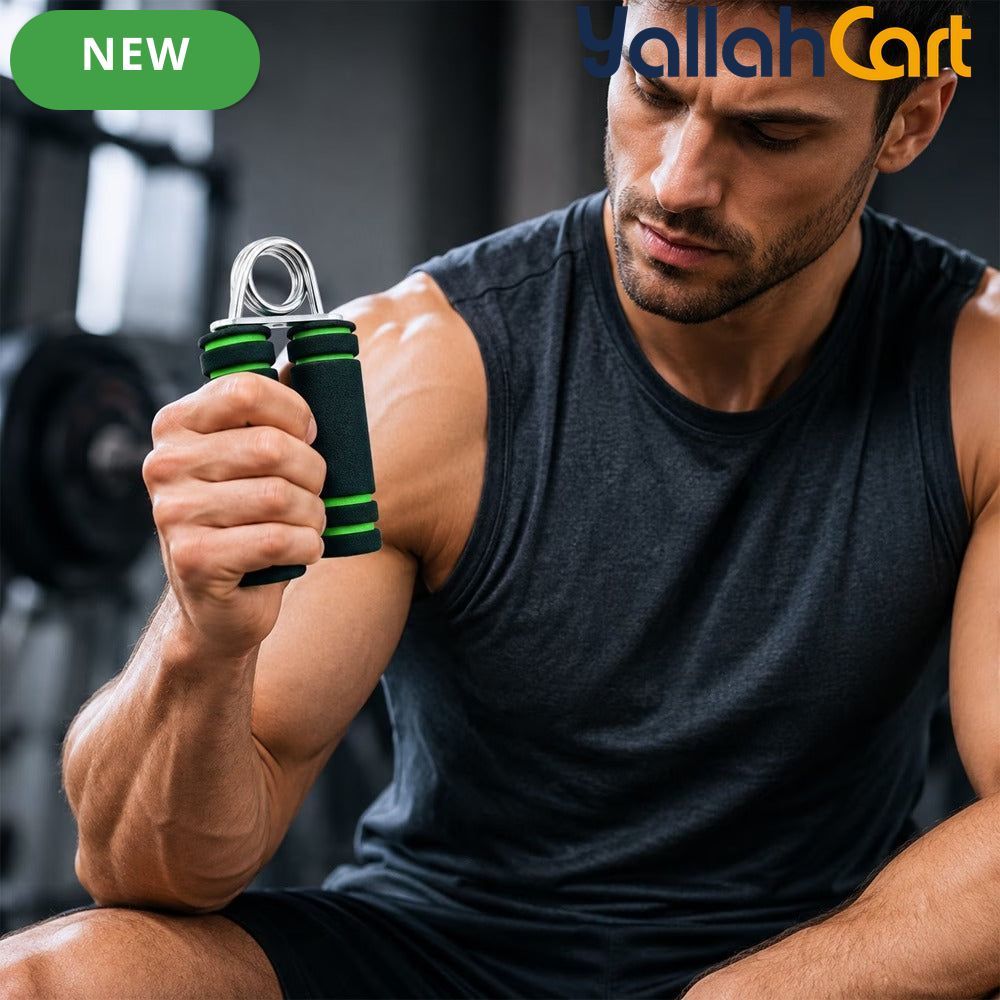 Hand Grip Strengthener with Soft Foam Handles – Forearm & Wrist Strength Trainer, Green/Black