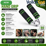 Hand Grip Strengthener with Soft Foam Handles – Forearm & Wrist Strength Trainer, Green/Black